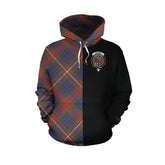 Fraser Hunting Modern Tartan Hoodie Half of Me - Cross Style