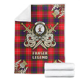 Fraser Modern Tartan Gold Courage Symbol Blanket