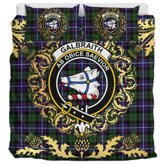 Galbraith Modern Tartan Crest Bedding Set - Golden Thistle Style