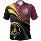 Galloway Red Tartan Polo Shirt - Royal Coat Of Arms Style