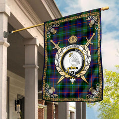 Campbell of Cawdor Modern Tartan Crest Garden Flag - Celtic Thistle Style
