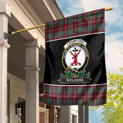 Crawford Modern Tartan Crest Garden Flag - Welcome Style