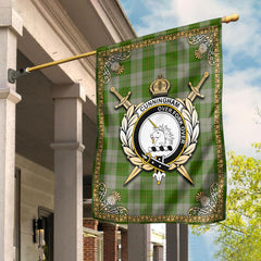 Cunningham Dress Green Dancers Tartan Crest Garden Flag - Celtic Thistle Style