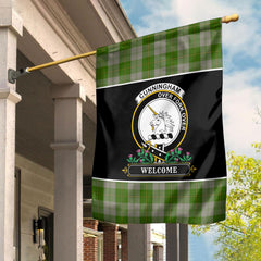 Cunningham Dress Green Dancers Tartan Crest Garden Flag - Welcome Style