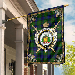 Dundas Modern Tartan Crest Garden Flag - Celtic Thistle Style