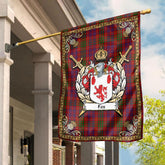 Fox Red Tartan Crest Garden Flag - Celtic Thistle Style