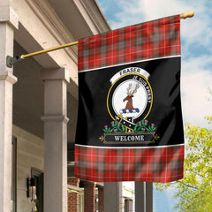 Fraser (of Lovat) Weathered Tartan Crest Garden Flag - Welcome Style