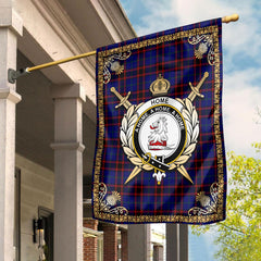 Home Modern Tartan Crest Garden Flag - Celtic Thistle Style