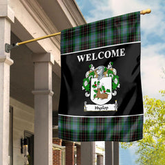 Hyslop Tartan Crest Black Garden Flag