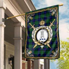MacCallum Modern Tartan Crest Garden Flag - Celtic Thistle Style
