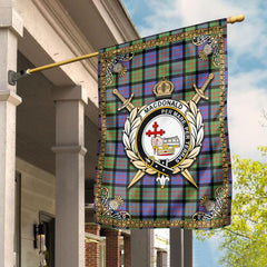 MacDonald Ancient Tartan Crest Garden Flag - Celtic Thistle Style
