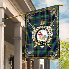 MacDonald of the Isles Hunting Modern Tartan Crest Garden Flag - Celtic Thistle Style