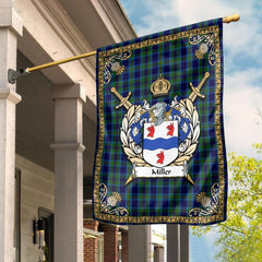 Miller Tartan Crest Garden Flag - Celtic Thistle Style