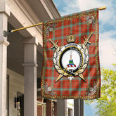 Morrison Red Ancient Tartan Crest Garden Flag - Celtic Thistle Style