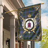 Ogilvie Hunting Modern Tartan Crest Garden Flag - Celtic Thistle Style