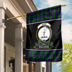 Shaw Modern Tartan Crest Garden Flag - Welcome Style