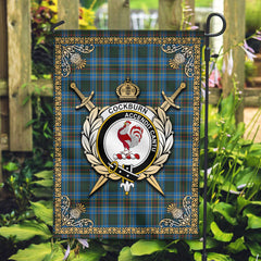 Cockburn Modern Tartan Crest Garden Flag - Celtic Thistle Style