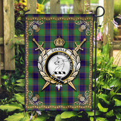 Colville Tartan Crest Garden Flag - Celtic Thistle Style
