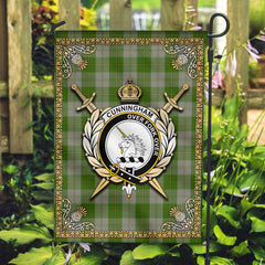 Cunningham Dress Green Dancers Tartan Crest Garden Flag - Celtic Thistle Style