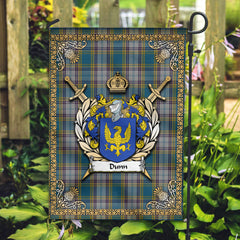 Dunn Tartan Crest Garden Flag - Celtic Thistle Style