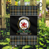 Farquharson Weathered Tartan Crest Garden Flag - Welcome Style