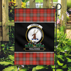 Fraser (of Lovat) Weathered Tartan Crest Garden Flag - Welcome Style