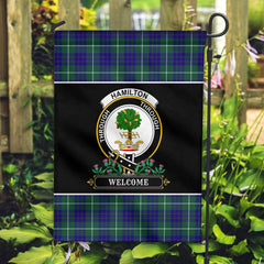 Hamilton Hunting Modern Tartan Crest Garden Flag - Welcome Style