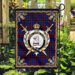 Home Modern Tartan Crest Garden Flag - Celtic Thistle Style