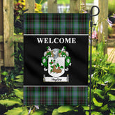 Hyslop Tartan Crest Black Garden Flag