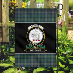 Kennedy Modern Tartan Crest Garden Flag - Welcome Style