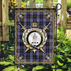 Kilmarnock Tartan Crest Garden Flag - Celtic Thistle Style