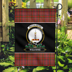 MacAlister Modern Tartan Crest Garden Flag - Welcome Style