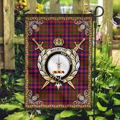 MacIntyre Modern Tartan Crest Garden Flag - Celtic Thistle Style