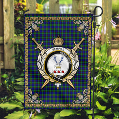 Sempill Modern Tartan Crest Garden Flag - Celtic Thistle Style