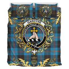 Gardyne (Garden) Tartan Crest Bedding Set - Golden Thistle Style