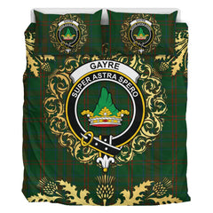 Gayre Bodyguard 01 Tartan Crest Bedding Set - Golden Thistle Style