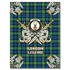 Gordon Ancient Tartan Gold Courage Symbol Blanket