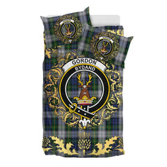 Gordon Dress 01 Tartan Crest Bedding Set - Golden Thistle Style