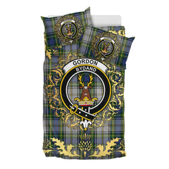 Gordon Dress 04 Tartan Crest Bedding Set - Golden Thistle Style
