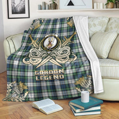 Gordon Dress Ancient Tartan Gold Courage Symbol Blanket