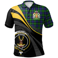 Gordon Modern Tartan Polo Shirt - Royal Coat Of Arms Style