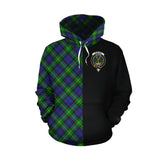 Gordon Modern Tartan Hoodie Half of Me - Cross Style