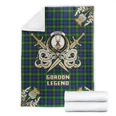 Gordon Modern Tartan Gold Courage Symbol Blanket