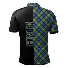 Gordon Old Ancient Tartan Polo Shirt Half of Me - Cross Style