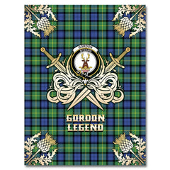 Gordon Old Ancient Tartan Gold Courage Symbol Blanket