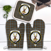 Gordon Weathered Tartan Crest Oven Mitt And Pot Holder (2 Oven Mitts + 1 Pot Holder)