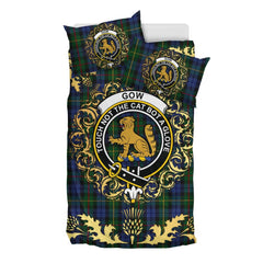 Gow Hunting 01 Tartan Crest Bedding Set - Golden Thistle Style