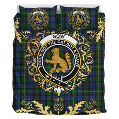 Gow Hunting 01 Tartan Crest Bedding Set - Golden Thistle Style