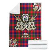 Gow of Skeoch Tartan Gold Courage Symbol Blanket