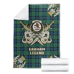 Graham of Menteith Ancient Tartan Gold Courage Symbol Blanket
